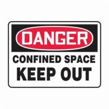 Accuform MCSP110VP Safety Sign, DANGER CONFINED SPACE KEEP OUT, 10 X 14, Plastic MCSP110VP